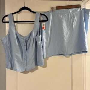 Old Navy Light Blue Tank and Skirt Two-Piece Coordinating Set (XL)